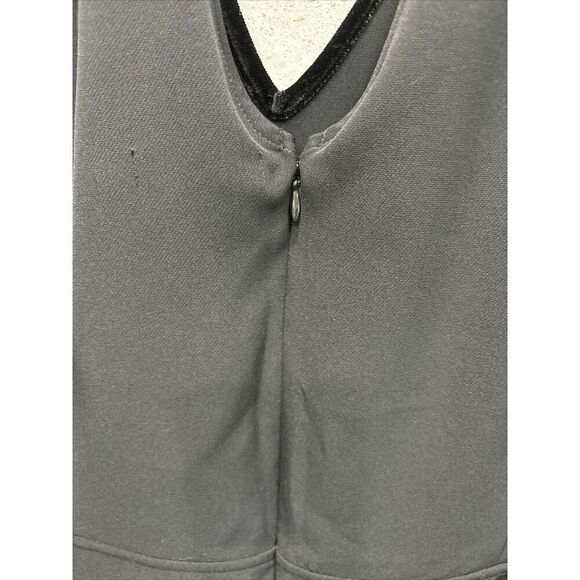 Lane Bryant Jumpsuit 18 Black Wide Leg V Neck Sleeveless Pockets Velvet Tie Zip - Picture 7 of 9